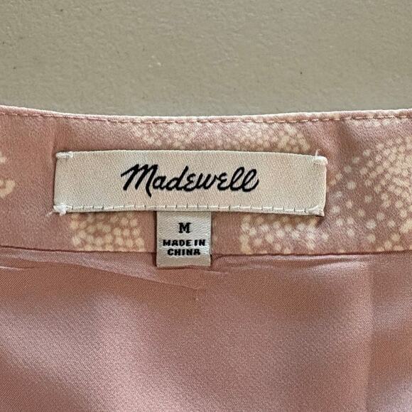 Madewell Pin Dot Floral Wisteria Dove (Re)sourced Crepe Cami Wrap Dress Size M - Picture 4 of 8